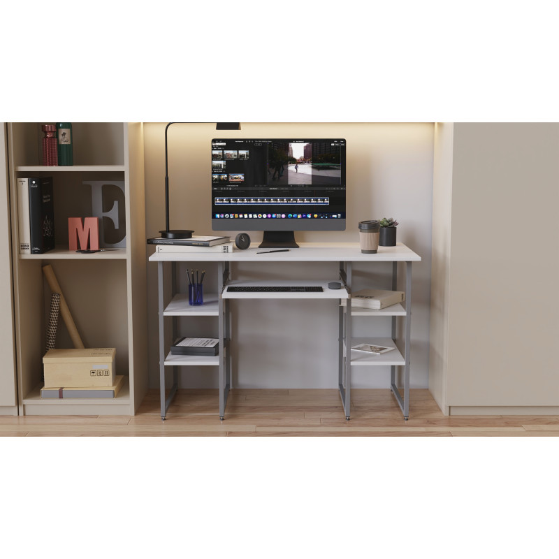 Письменный стол Ferrum-decor Тим 75x120x70 серый ДСП Белое 16мм (FRD-101887)