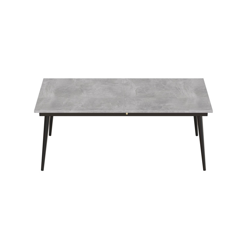 Стіл трансформер журнальний Dandi Small Ferrum-decor 45x120 160)x60 Чорний метал ДСП Бетон 16 мм (FRD-106785)