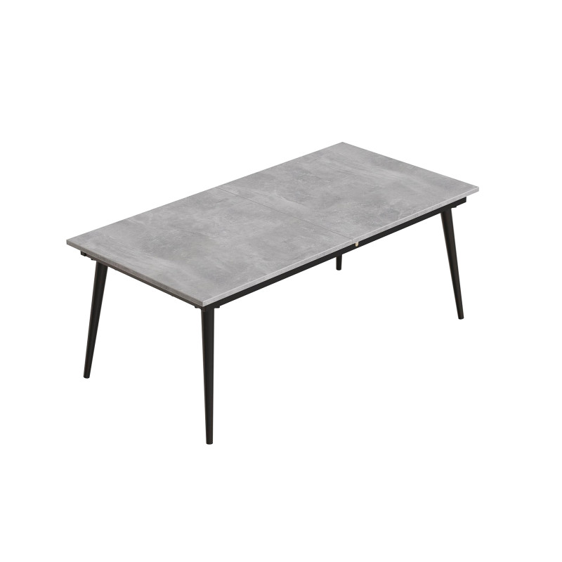 Стіл трансформер журнальний Dandi Small Ferrum-decor 45x120 160)x60 Чорний метал ДСП Бетон 16 мм (FRD-106785)