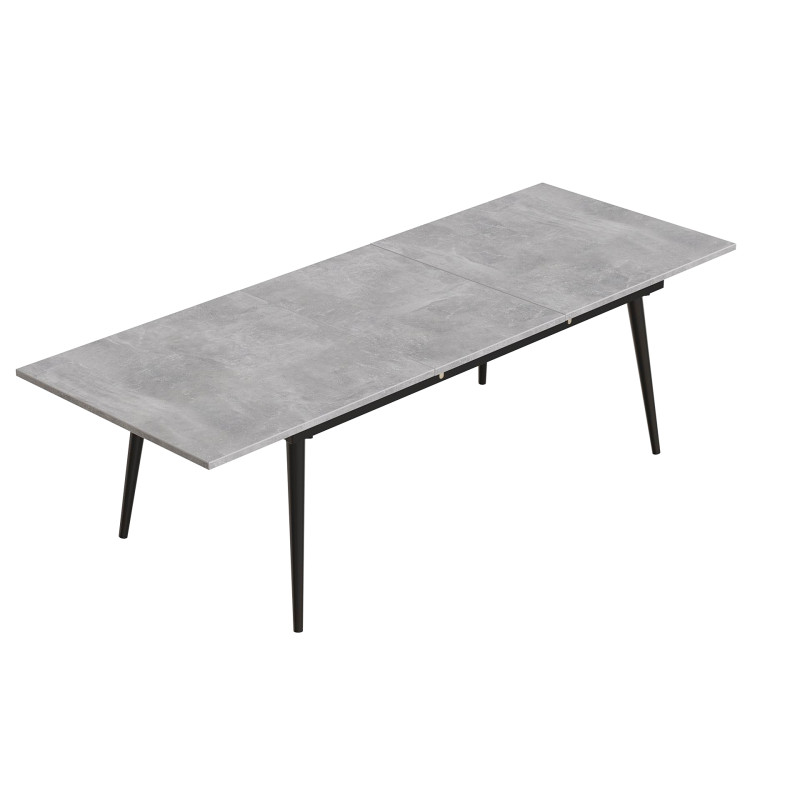 Стіл трансформер журнальний Dandi Small Ferrum-decor 45x120 160)x60 Чорний метал ДСП Бетон 16 мм (FRD-106785)