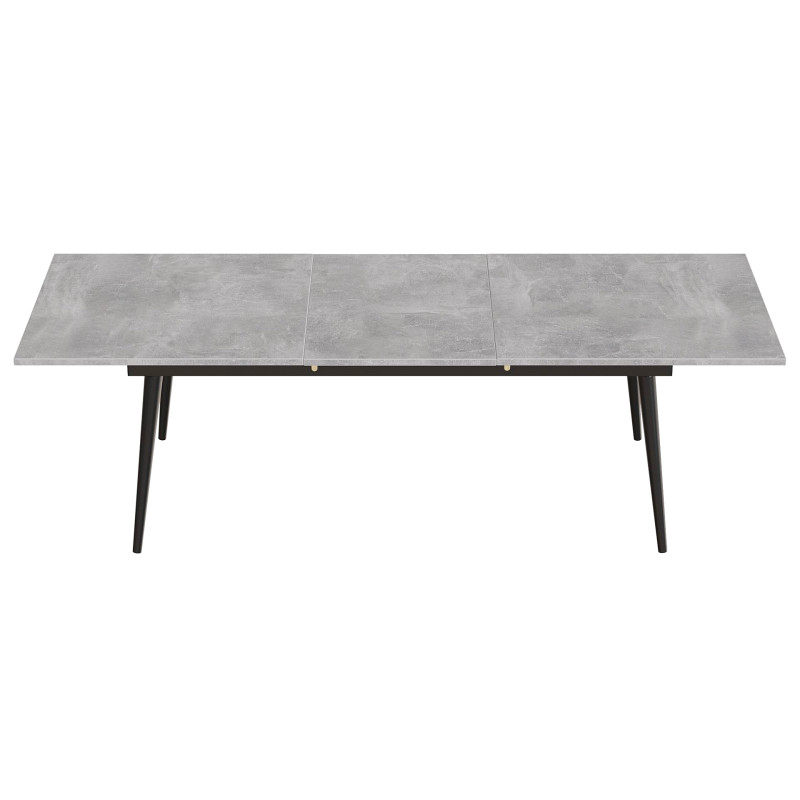 Стіл трансформер журнальний Dandi Small Ferrum-decor 45x120 160)x60 Чорний метал ДСП Бетон 16 мм (FRD-106785)