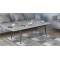 Стіл трансформер журнальний Dandi Small Ferrum-decor 45x120 160)x60 Чорний метал ДСП Бетон 16 мм (FRD-106785)