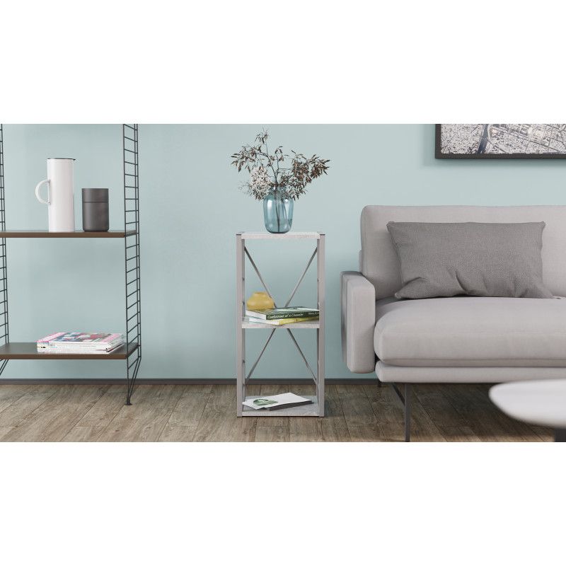 Этажерка 3/34 Ferrum-decor Серии Конект 73x34x28 серый ДСП Бетон 16мм (FRD-105545)