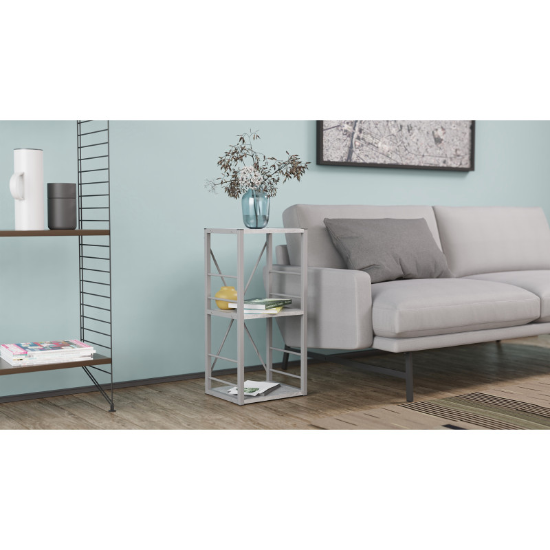 Этажерка 3/34 Ferrum-decor Серии Конект 73x34x28 серый ДСП Бетон 16мм (FRD-105545)