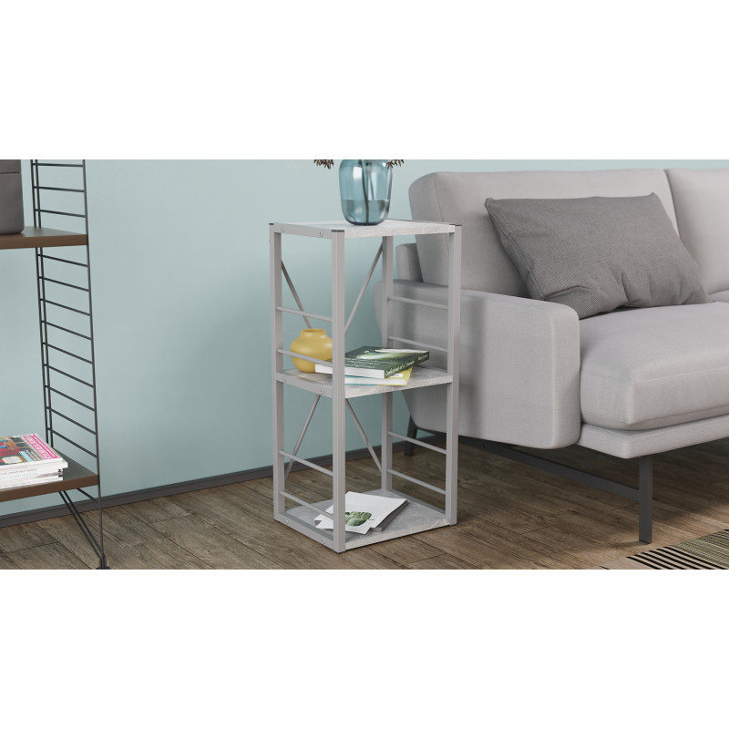 Этажерка 3/34 Ferrum-decor Серии Конект 73x34x28 серый ДСП Бетон 16мм (FRD-105545)