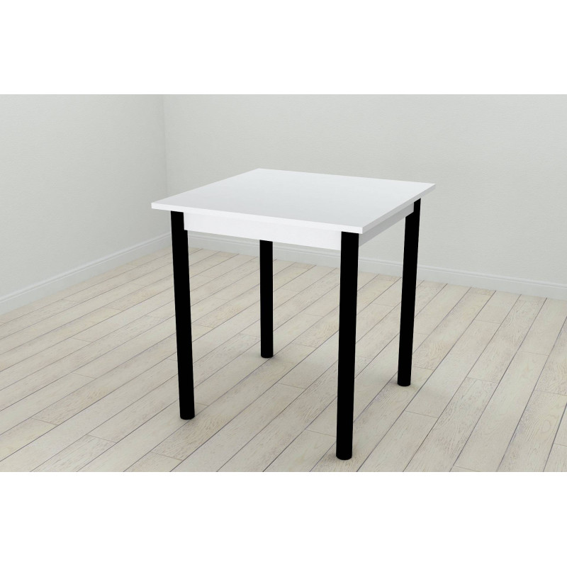 Стіл кухонний Ferrum-decor Агата 75x70x70 Чорний ДСП Біле 16мм (FRD-106245)