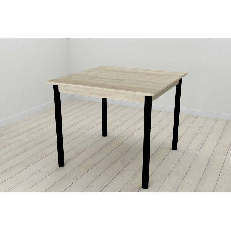 Кухонний стіл Ferrum-decor Агата 75x80x80 Чорний ДСП Сонома 16мм (FRD-106255)