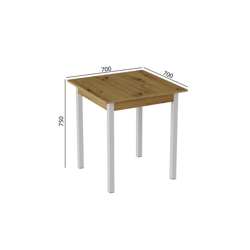 Стол кухонный Ferrum-decor Диего 75x70x70 Белый ДСП Дуб Артизан 16мм (FRD-105705)