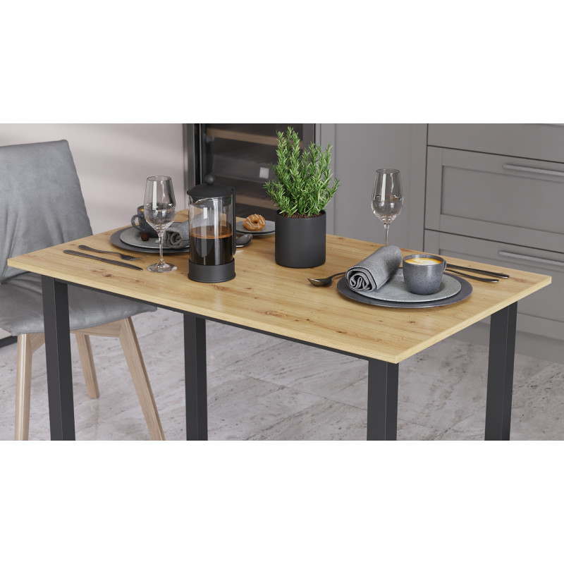Стіл універсальний Knap Ferrum-decor 750x1200x700 Чорний метал ДСП Дуб Артизан 16 мм (FRD-106375)