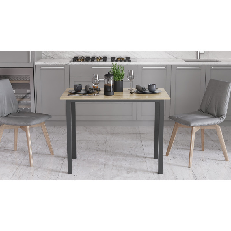 Стіл універсальний Knap Ferrum-decor 750x1000x700 Чорний метал ДСП Дуб Сонома 16 мм (FRD-106365)