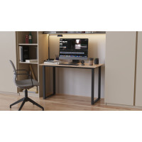 Стол письменный Кнап 2 Ferrum-decor 750x1200x600 Черный металл ДСП Дуб Сан-Марино 16 мм (FRD-106395)