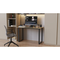 Стол письменный Кнап 2 Ferrum-decor 750x1400x600 Черный металл ДСП Дуб Сонома 16 мм (FRD-106405)