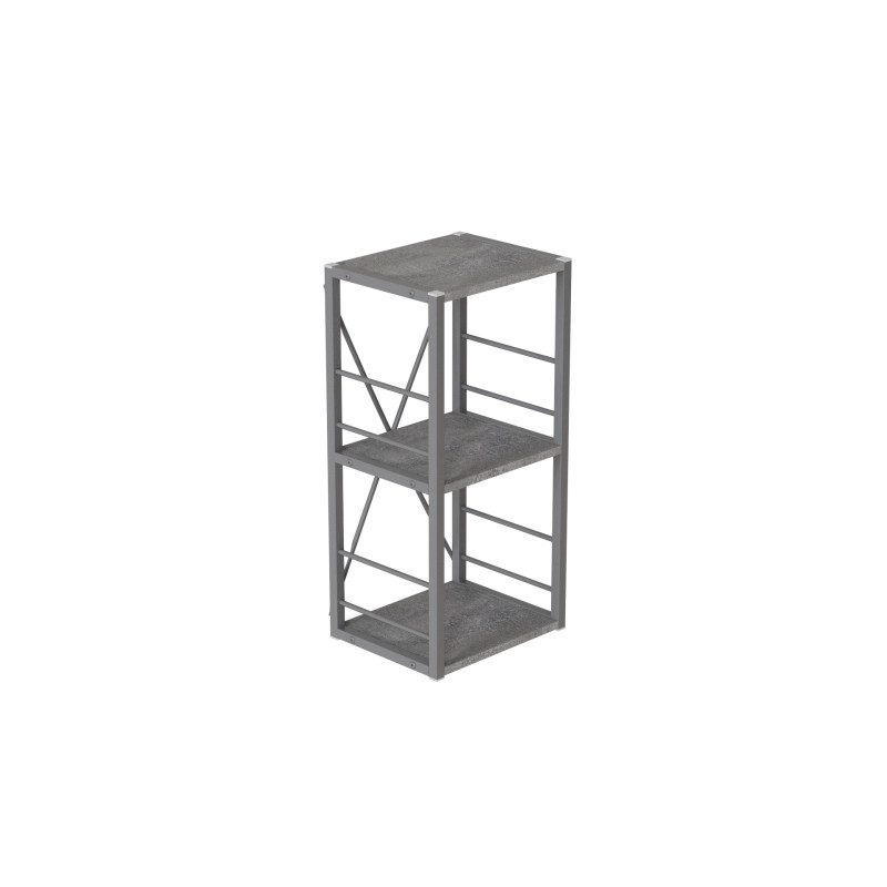Этажерка 3/34 Ferrum-decor Серии Конект 73x34x28 серый ДСП Бетон 16мм (FRD-105545)