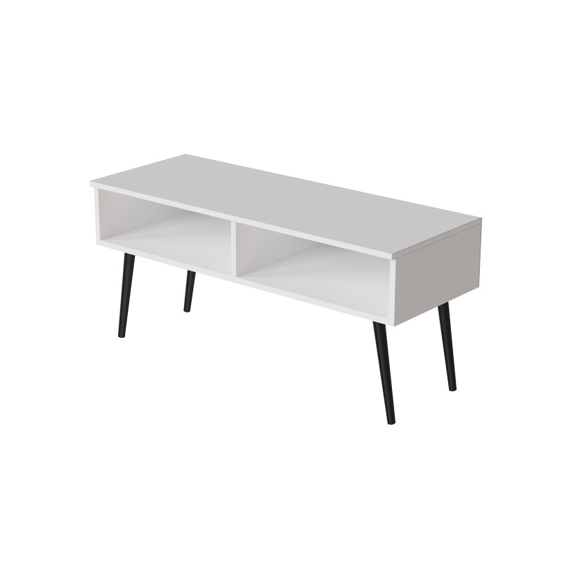 Тумба під ТВ Невада Ferrum-decor 45x100x38 Чорний метал ДСП Білий 16 мм (FRD-106725)