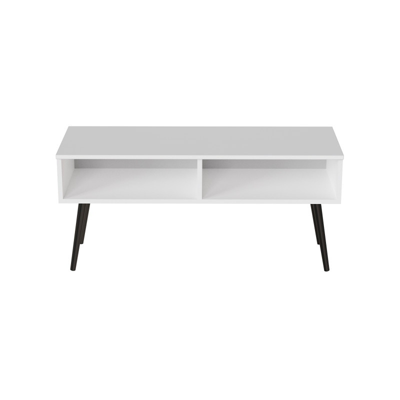 Тумба під ТВ Невада Ferrum-decor 45x100x38 Чорний метал ДСП Білий 16 мм (FRD-106725)