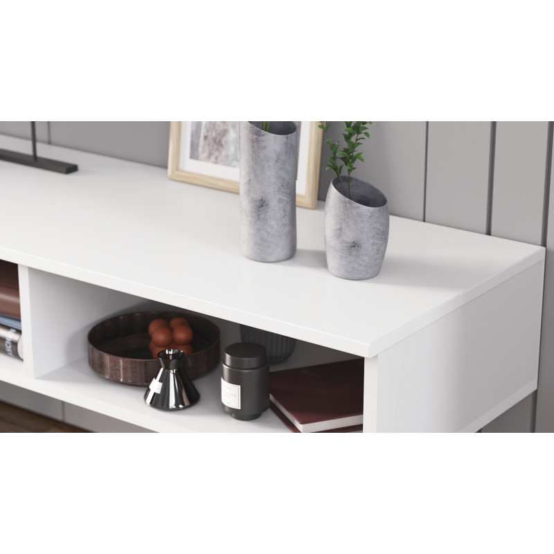 Тумба під ТВ Невада Ferrum-decor 45x100x38 Чорний метал ДСП Білий 16 мм (FRD-106725)