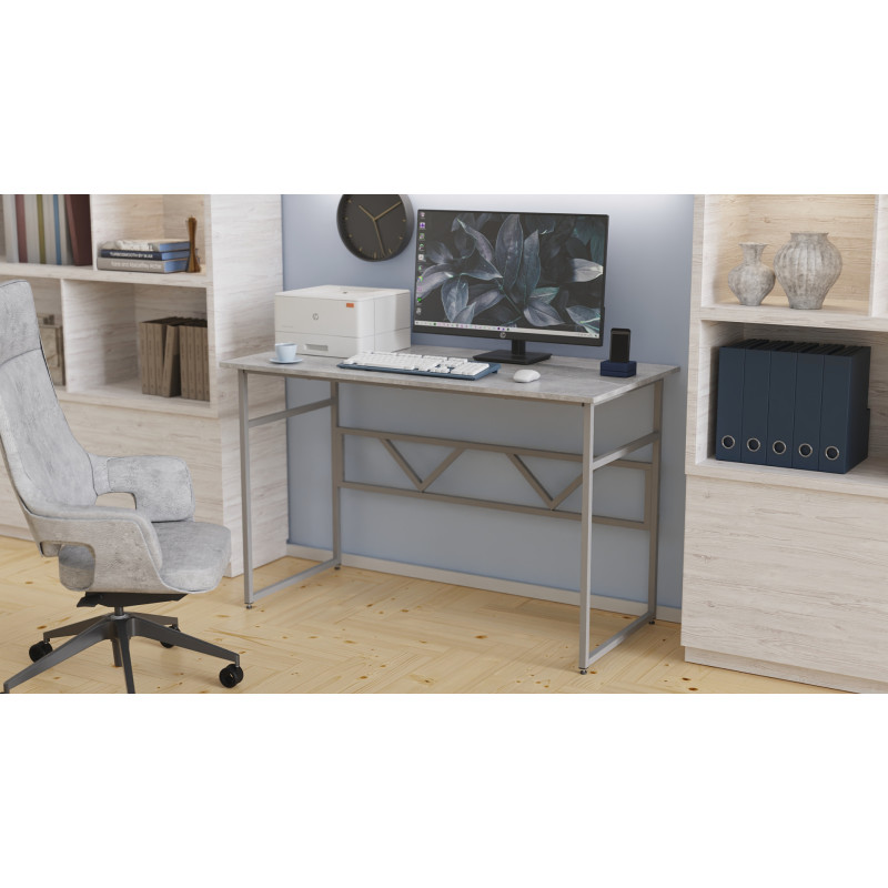 Стіл письмовий Раян Ferrum-decor 750x1400x600 Сірий метал ДСП Бетон 16 мм (FRD-106485)