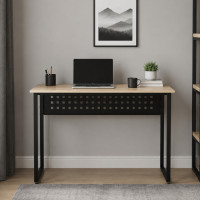 Стол письменный Майк Ferrum-decor 75x120x60 Черный металл ДСП Дуб Кремона Торро 16 мм (FRD-108339)