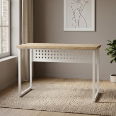 Стіл письмовий Майк Ferrum-decor 75x140x70 Білий метал ДСП Дуб Евок Прибережний 32 мм (FRD-108259)