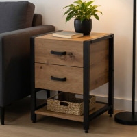 Тумба універсальна Ferrum-decor Вів'єн 2/1 50x41x40 чорний ДСП Дуб Артізан 16мм (FRD-106836)