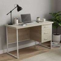 Письмовий стіл Ferrum-decor Гаррі 76x120x70 білий ДСП Дуб Сонома 32мм (FRD-101007)