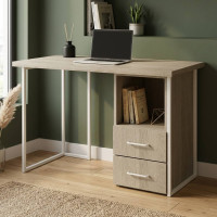 Письмовий стіл Ferrum-decor Отто 76x140x60 білий ДСП Дуб Сонома 32мм (FRD-101037)