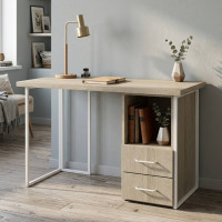 Письмовий стіл Ferrum-decor Отто 76x140x70 білий ДСП Дуб Сонома 32мм (FRD-101057)