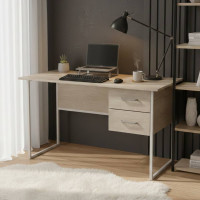 Письмовий стіл Ferrum-decor Дакота 75x120x70 білий ДСП Дуб Сонома 16мм (FRD-102117)