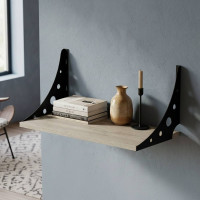 Полиця настінна Ferrum-decor Ханді 2 240x500x240 метал Чорний ДСП Сонома 16 мм (FRD-102557)