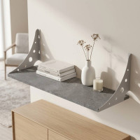 Полка настенная Ferrum-decor Ханди 2 240x500x240 металл Белый ДСП Бетон 16 мм (FRD-102567)