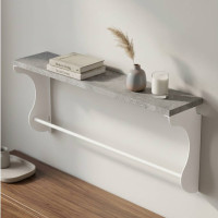 Полиця настінна Ferrum-decor Юзібі 270x600x150 метал Білий ДСП Бетон 16 мм (FRD-102687)
