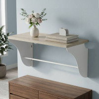 Полка настенная Ferrum-decor Комфи 260x600x240 металл Белый ДСП Сонома 16 мм (FRD-102747)