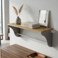 Настінна полиця Ferrum-decor Комфі 260x700x240 метал Сірий ДСП Дуб Артизан 16 мм (FRD-102777)