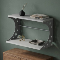 Настінна полиця Ferrum-decor Букін 330x600x240 метал Сірий ДСП Біле 16 мм (FRD-102877)