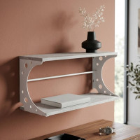 Настінна полиця Ferrum-decor Букін 330x700x240 метал Білий ДСП Бетон 16 мм (FRD-102897)