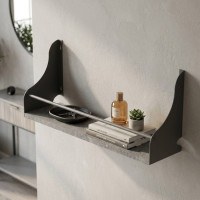 Полка настенная Ferrum-decor Изи 260x700x150 металл Серый ДСП Бетон 16 мм (FRD-102967)