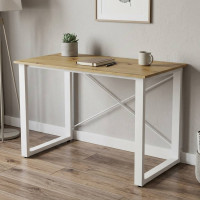 Письмовий стіл Ferrum-decor Драйв 750x1200x600 Білий метал ДСП Дуб Артизан 16 мм (FRD-103127)