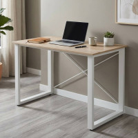 Письменный стол Ferrum-decor Драйв 750x1400x700 Белый металл ДСП Дуб Сан-Марино 16 мм (FRD-103207)