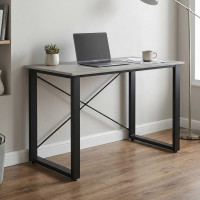 Письменный стол Ferrum-decor Драйв 750x1400x700 Черный металл ДСП Бетон 32 мм (FRD-103407)