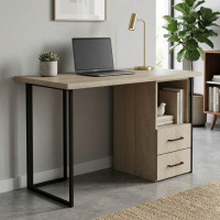 Письмовий стіл Ferrum-decor Отто 76x140x60 чорний ДСП Дуб Сонома 32мм (FRD-103587)