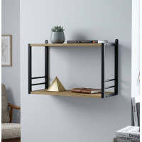 Книжкова полиця універсальна Ferrum-decor Стім 1 38x63x26 чорний ДСП Дуб Артизан 16мм (FRD-104087)