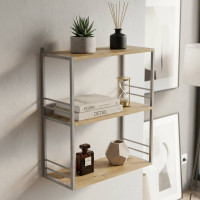 Книжкова полиця універсальна Ferrum-decor Стім 2 74x63x26 сірий ДСП Дуб Артизан 16мм (FRD-104117)
