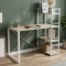 Письмовий стіл Ferrum-decor Серії Конект з етажеркою 75x120x600 білий ДСП Дуб Сонома 16мм (FRD-104227)