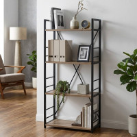 Етажерка 4/60 Ferrum-decor Серії Конект 120x60x28 чорний ДСП Дуб Сан-Марино 16мм (FRD-104237)