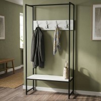 Вішалка модульна підлогова Ferrum-decor Треліс 12 180x90x38 чорний ДСП Біле 16мм (FRD-104307)