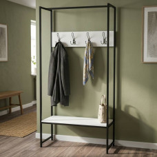 Вешалка напольная модульная Ferrum-decor Трелис 12 180x90x38 черный ДСП Белое 16мм (FRD-104307)