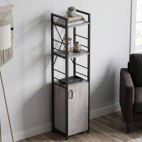 Етажерка 3/34 Ferrum-decor Серії Конект з тумбою 144x34x28 Чорний ДСП Бетон (FRD-104427)