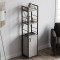 Етажерка 3/34 Ferrum-decor Серії Конект з тумбою 144x34x28 Чорний ДСП Бетон (FRD-104427)