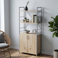 Этажерка 3/60 Ferrum-decor Серии Конект с тумбой 144x60x28 Серый ДСП Сан-Марино (FRD-104457)
