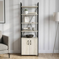 Этажерка 4/60 Ferrum-decor Серии Конект с тумбой 179x60x28 Черный ДСП Сонома (FRD-104487)